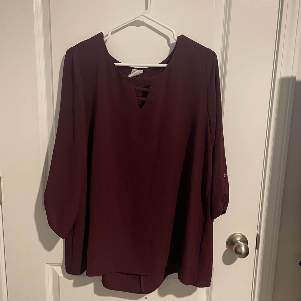 Elegant Burgundy Women's Top